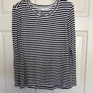 Caslon Navy & White Striped Long Sleeve